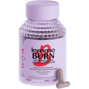Lemme Burn Belly Fat Burner & Metabolism Supplement for Women and Men w/ Clinically Studied Gynostemma, Green Tea, B6, B12 - Vegan, 60 Count