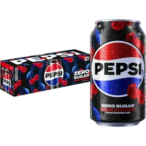 Pepsi Cola Zero Sugar Wild Cherry Soda Pop, 12 fl oz, 12 Pack Cans